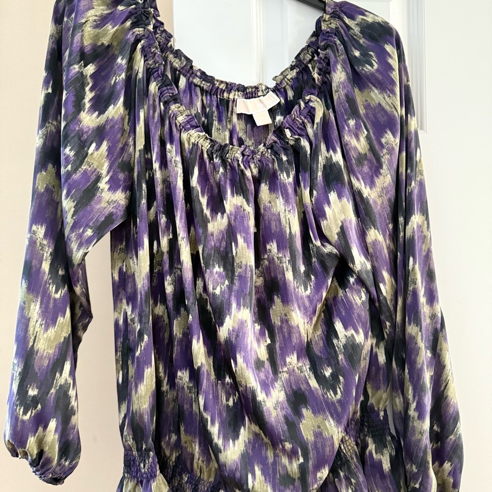 Purple and Black Women's Top